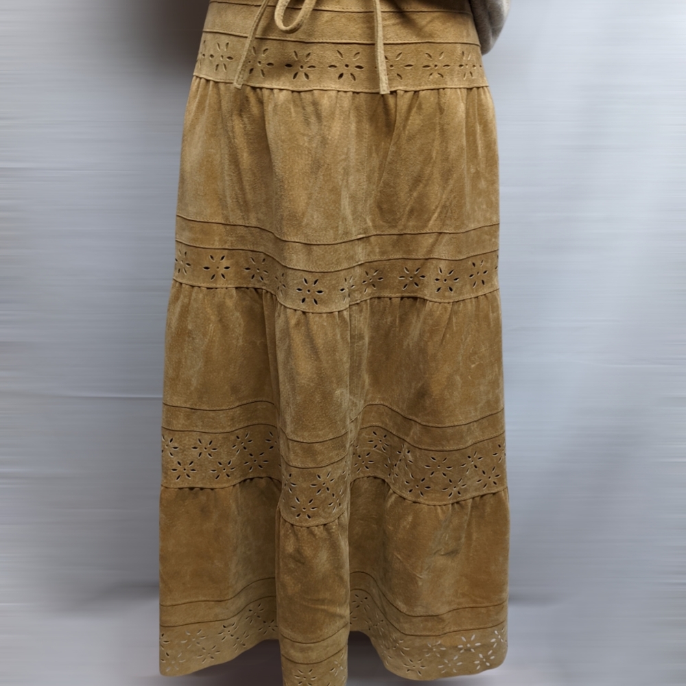 White House Black Market Tan A-Line Skirt